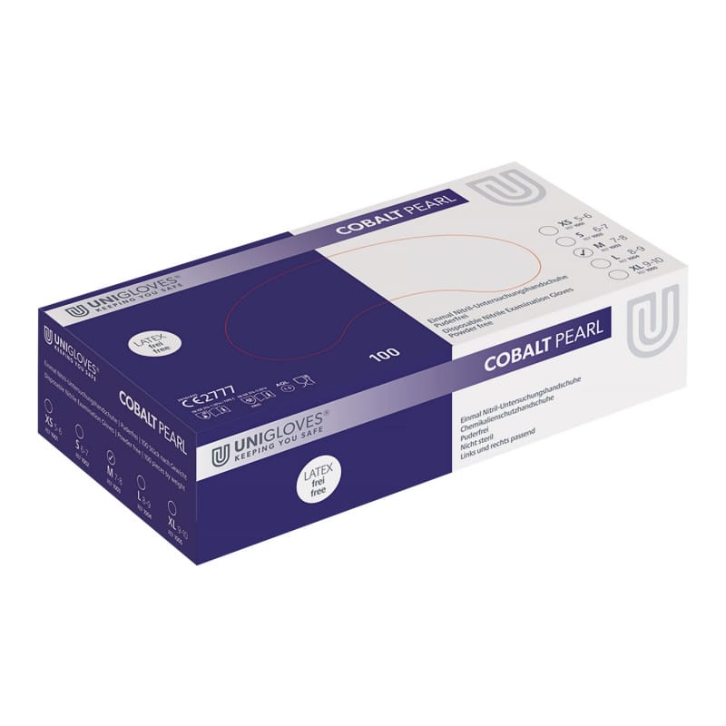 Unigloves Pearl Nitrile Gloves cobalt | M