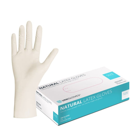 Natural Latex Examination Gloves L