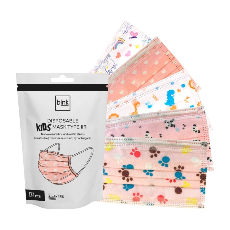 Face Mask for Children, 5 PCS Girls Mix