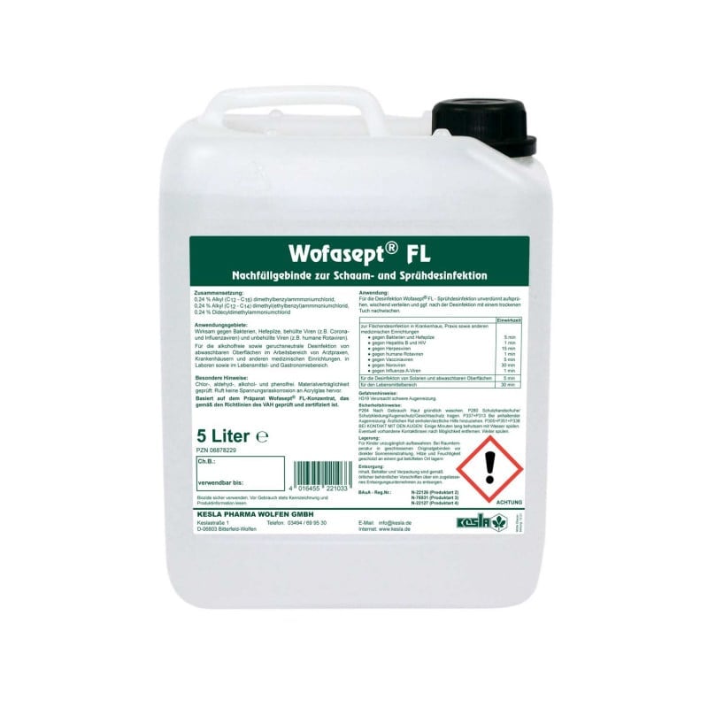 Wofasept® FL Spray Disinfectant 5 Litre Canister