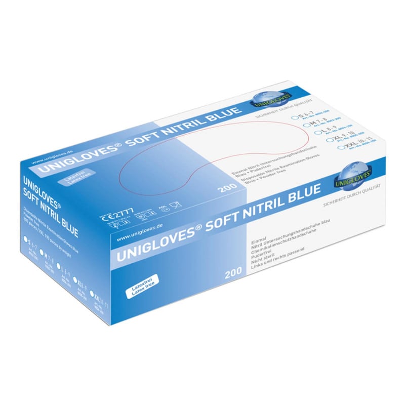 Unigloves Nitrile Gloves Soft blue | S