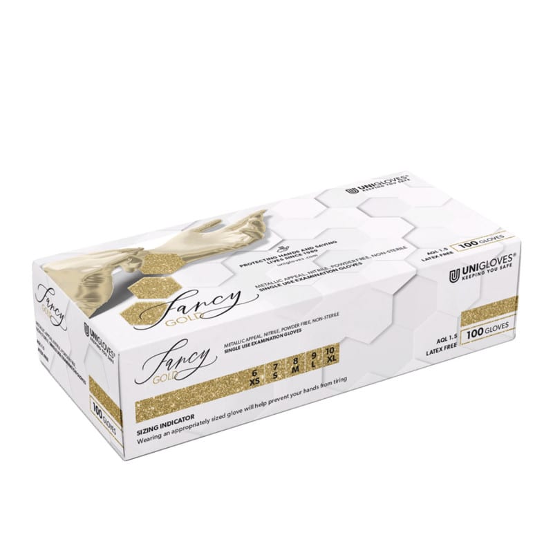 Unigloves FANCY Nitrile Gloves gold | L