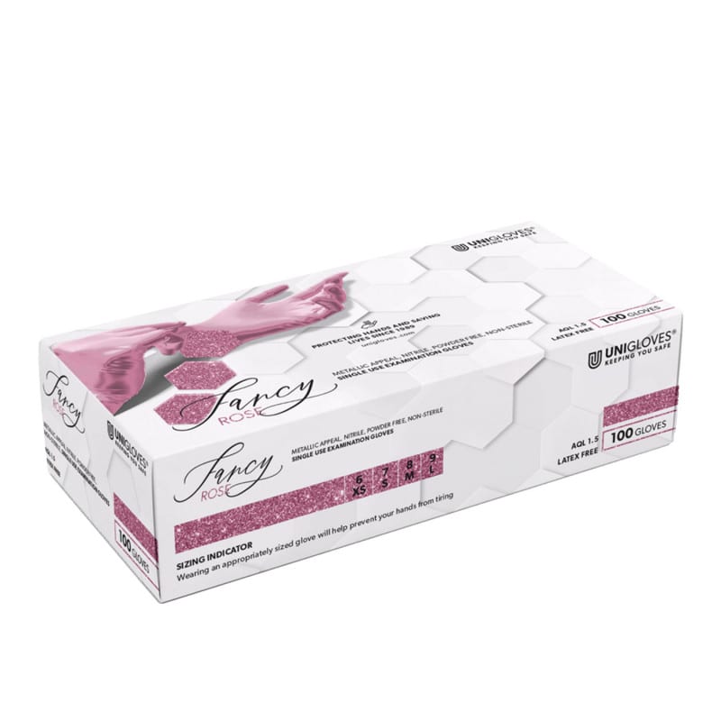 Unigloves FANCY Nitrile Gloves rose | M