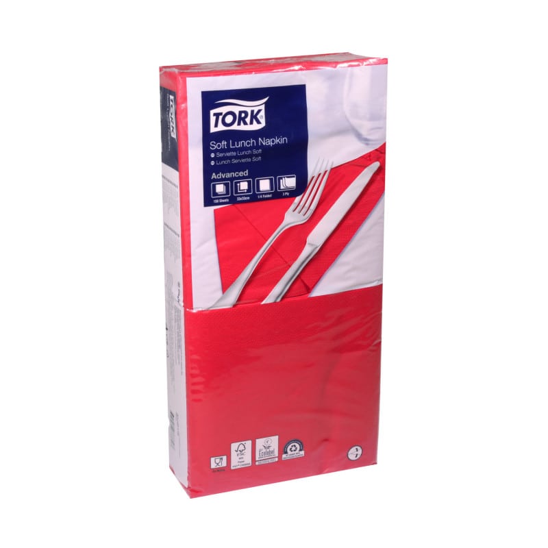 Tork Soft Napkins red | 33 x 33 cm