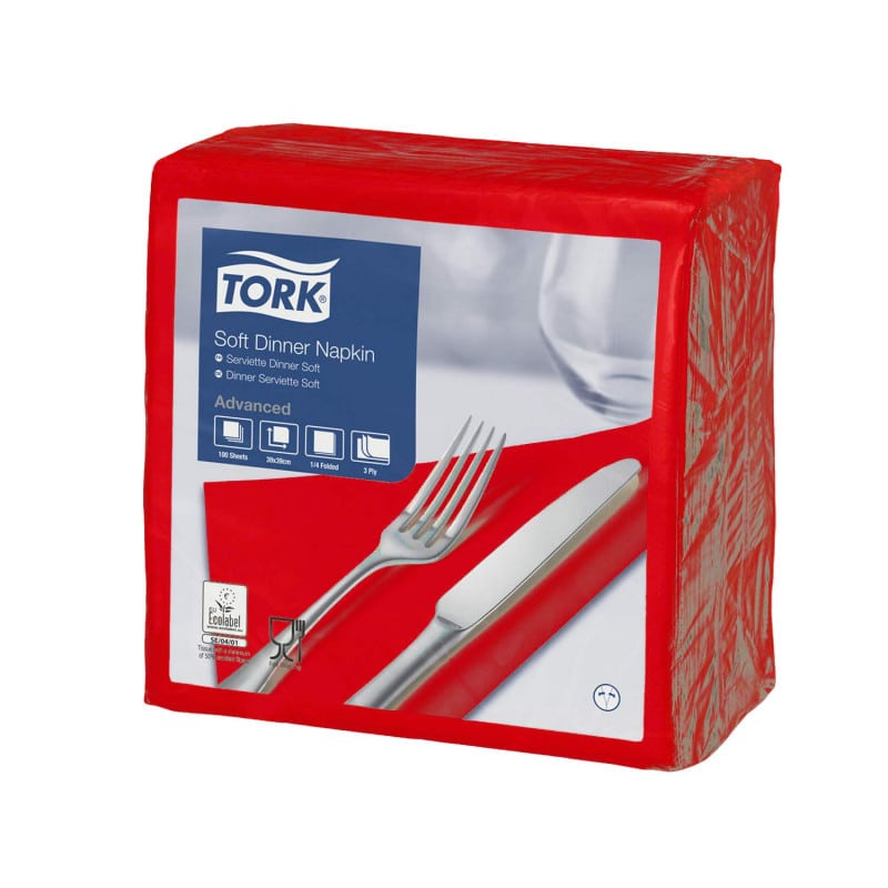 Tork Soft Napkins red | 39 x 39 cm