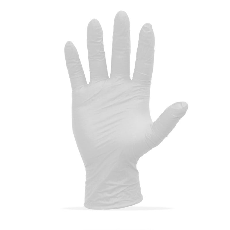 Teqler Nitrile Gloves, Powder-Free White | M