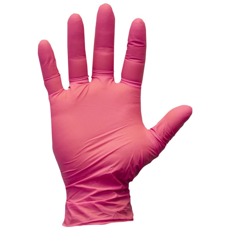 Teqler Nitrile Gloves, Powder-Free Pink | M