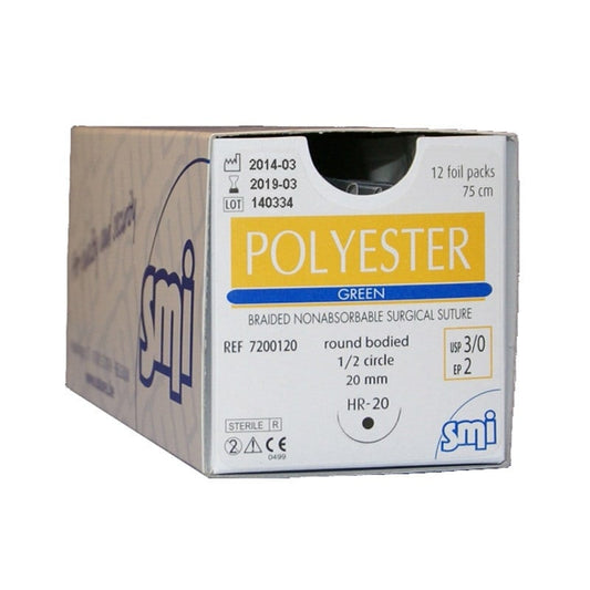 SMI Polyester Suture DS16, 1.5, 4/0